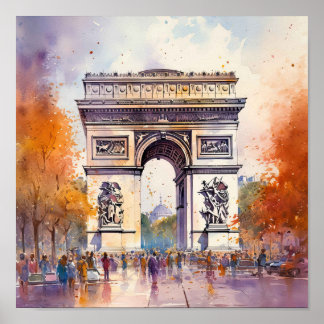 Arc de Triomphe Paris Art Poster