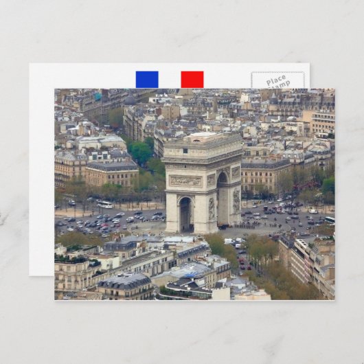 Arc de Triomphe Paris Frankrijk Briefkaart (Voorkant / Achterkant)
