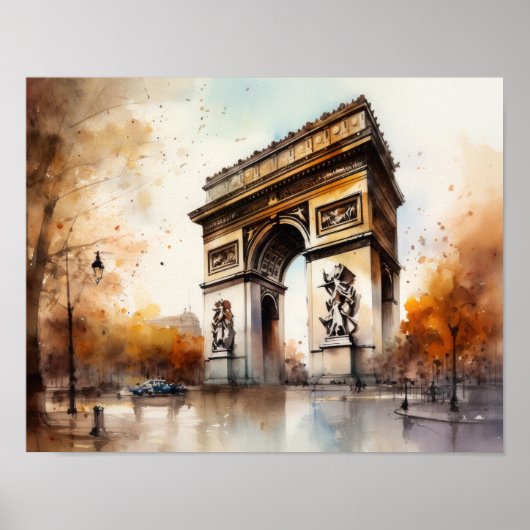 Arc de Triomphe Paris Frankrijk Kunstdruk Poster (Voorkant)