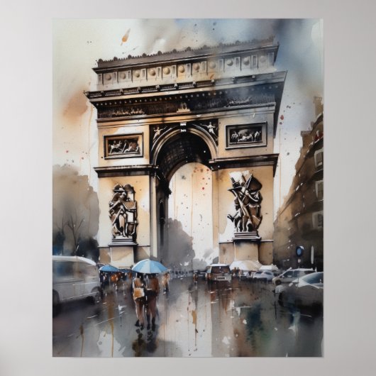 Arc de Triomphe Paris Frankrijk Kunstdruk Poster (Voorkant)