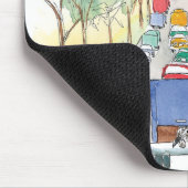 Arc de Triomphe Paris Whimsical Waterverf Sketch Muismat (Hoek)