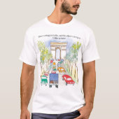 Arc de Triomphe Paris Whimsical Waterverf Sketch T-shirt (Voorkant)