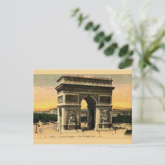 Arc De Triomphe Post Card Briefkaart (Staand voorkant)