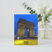 Arc de Triomphe 's nachts Briefkaart (Staand voorkant)