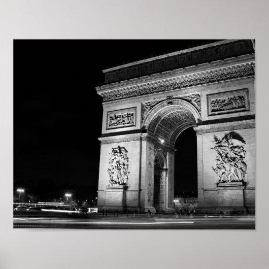 Arc de Triomphe 's nachts in Parijs Poster (Voorkant)