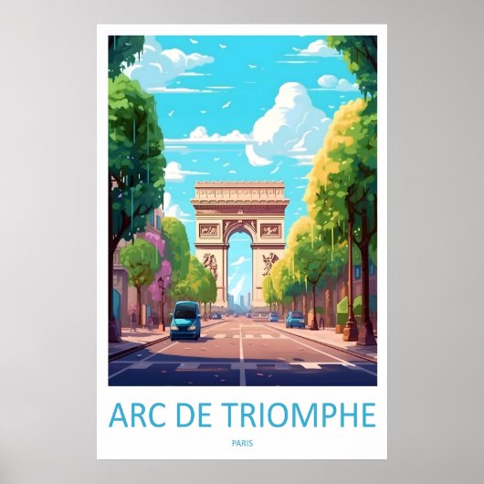 Arc De Triomphe Vintage Reisposter Ski Nationaal Poster (Voorkant)