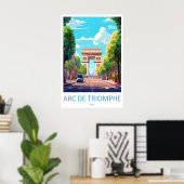 Arc De Triomphe Vintage Reisposter Ski Nationaal Poster (Thuiskantoor)