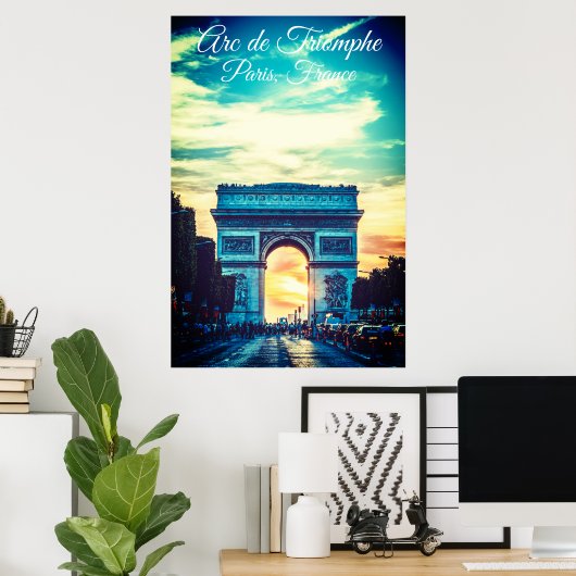 Arc de Triomphe Vivid Poster (Thuiskantoor)