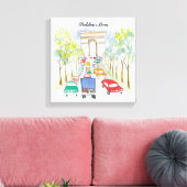 Arc de Triomphe Whimsical Waterverf Painting Canvas Afdruk (Insitu (Woonkamer))
