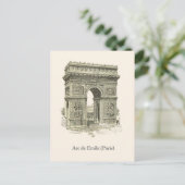 Arc de Triumphe, Parijs, Etoile Briefkaart (Staand voorkant)