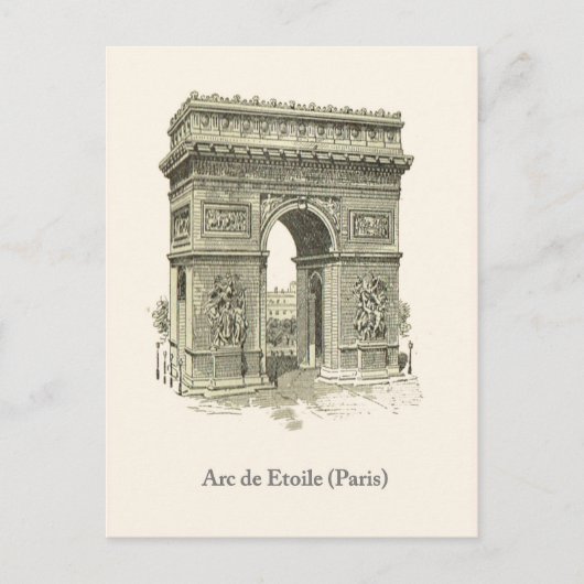 Arc de Triumphe, Parijs, Etoile Briefkaart (Voorkant)