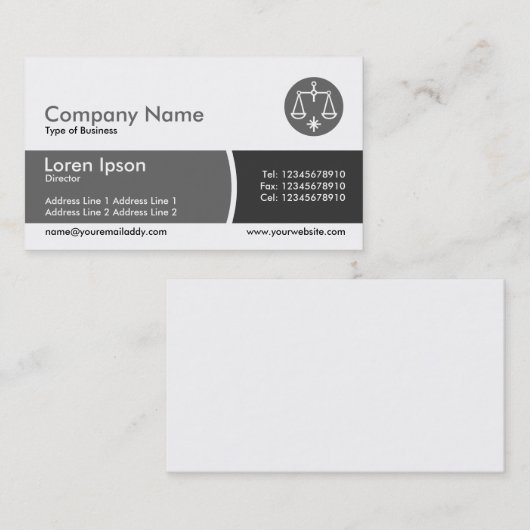 Arc Divided Band - Grijze hoeden Visitekaartje (Voorkant / Achterkant)