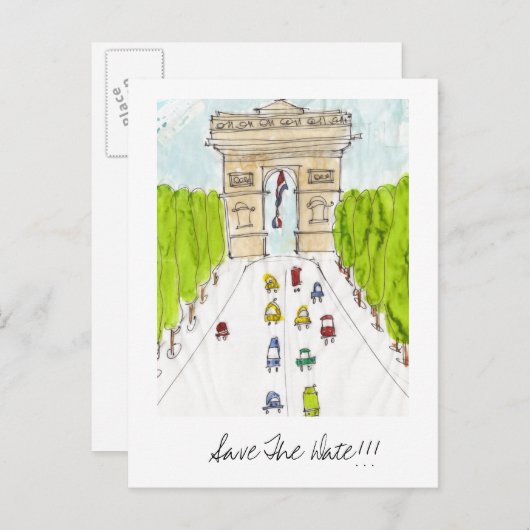 Arc d'Triomphe, Bewaar de datum!! Aankondigingskaart (Voorkant / Achterkant)