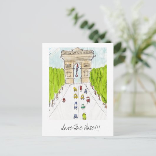 Arc d'Triomphe, Bewaar de datum!! Aankondigingskaart (Staand voorkant)