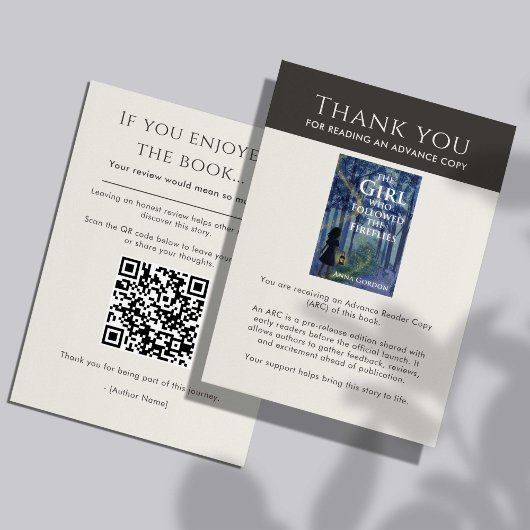 ARC Thank you Insert Card Author Review Request QR Informatiekaartje