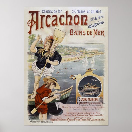 Arcachon France Vintage Poster 1896 (Voorkant)