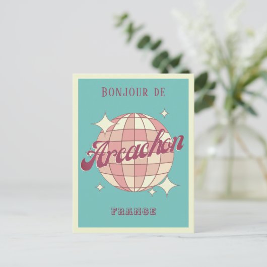 Arcachon Frankrijk vakantie retro Briefkaart (Staand voorkant)