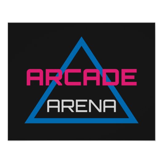 Arcade Arena Gaming Logo Perfect Poster (Voorkant)