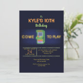 Arcade Birthday Party Invitation Kaart (Staand voorkant)