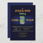 Arcade Birthday Party Invitation Kaart (Voorkant / Achterkant)