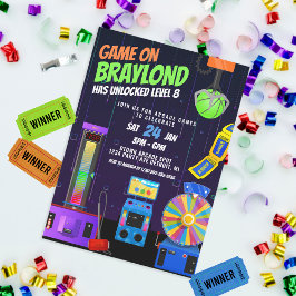 Arcade Birthday Party Invitation Kaart