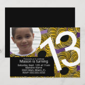 Arcade Birthday Party Maze Gamer Photo Invitation Kaart (Voorkant / Achterkant)