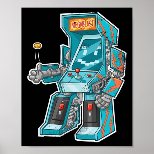 Arcade Bot- Video Game Cabinet With Joystick In Di Poster (Voorkant)