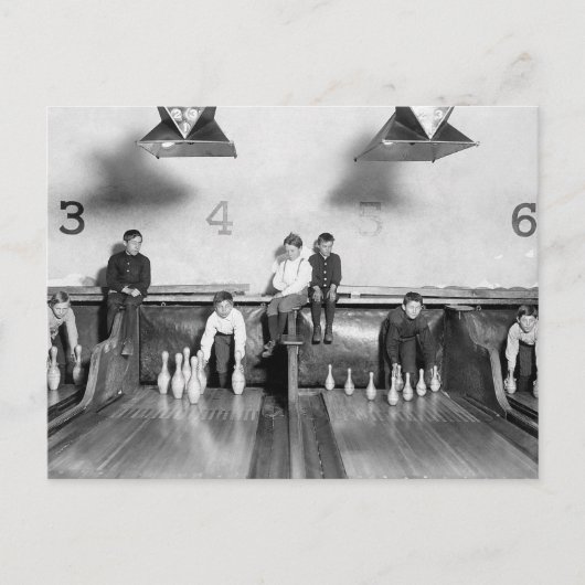 Arcade Bowling Alley, 1909 Briefkaart (Voorkant)