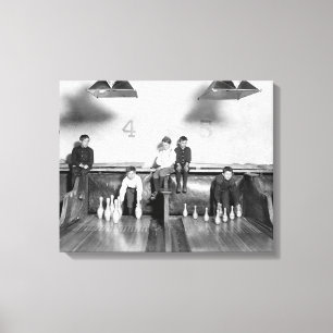 Arcade Bowling Alley, 1909 Canvas Afdruk