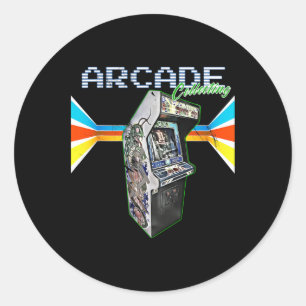 Arcade Cabinet Machine 1970 1980 1990 Video Game C Ronde Sticker