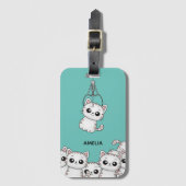 Arcade Claw Cute Kitten Grabber, gepersonaliseerd Bagagelabel (Voorkant (verticaal))