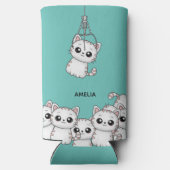 Arcade Claw Cute Kitten Grabber, gepersonaliseerd Seltzer Blikjeskoeler (Achterkant)