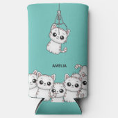 Arcade Claw Cute Kitten Grabber, gepersonaliseerd Seltzer Blikjeskoeler (Voorkant)