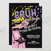 Arcade Colorful Birthday Party Pink  (Voorkant / Achterkant)