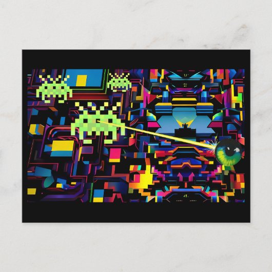 Arcade Death Machine op Patrol - Ken Gage Art Briefkaart (Voorkant)