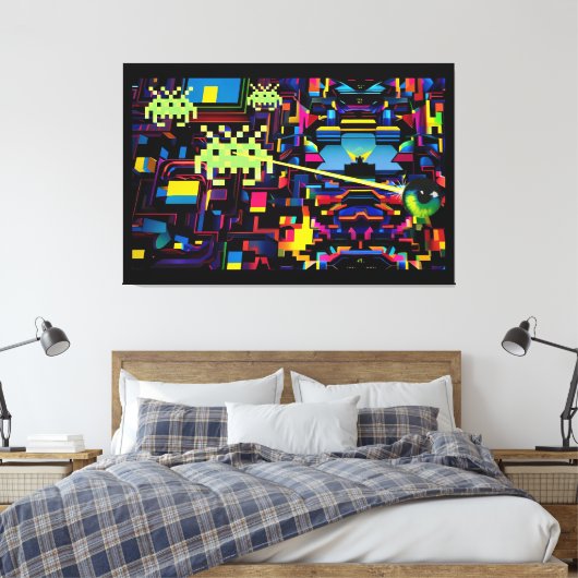 Arcade Death Machine op Patrol - Ken Gage Art Canvas Afdruk (Insitu (Slaapkamer))