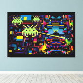 Arcade Death Machine op Patrol - Ken Gage Art Canvas Afdruk (Insitu (Houten vloer))