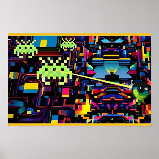 Arcade Death Machine op Patrol - Ken Gage Art Poster (Voorkant)