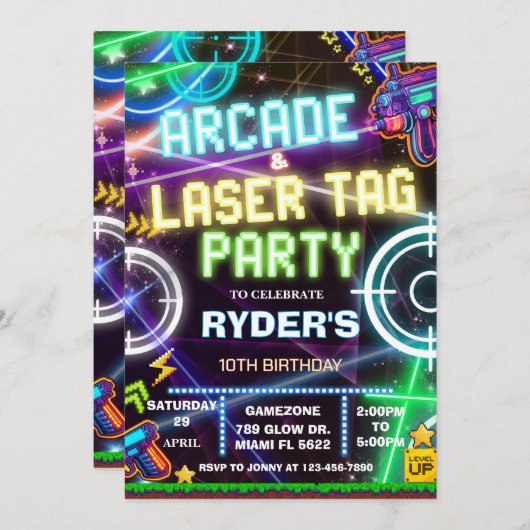 Arcade en laser label partij ALT1 Kaart (Voorkant / Achterkant)