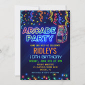 Arcade Feest Verjaardagsuitnodiging Kaart (Voorkant)