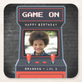 Arcade Game Foto Brick Wall Retro Kartonnen Onderzetters (Voorkant)