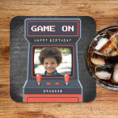 Arcade Game Foto Brick Wall Retro Kartonnen Onderzetters