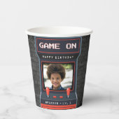 Arcade Game Foto Brick Wall Retro Papieren Bekers (Voorkant)