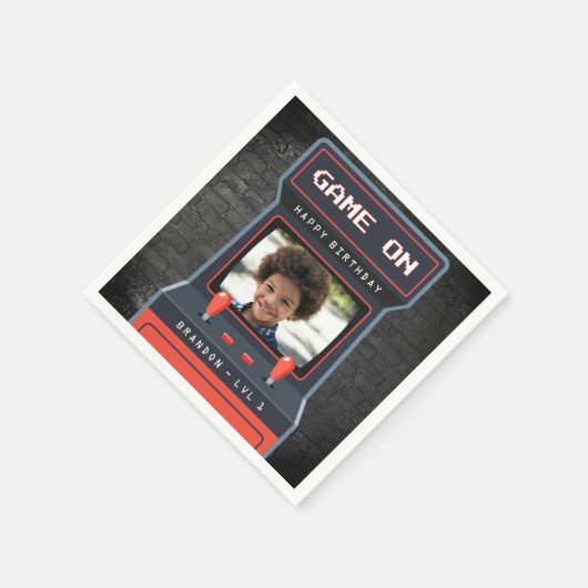 Arcade Game Foto Brick Wall Retro Servet (Hoek)