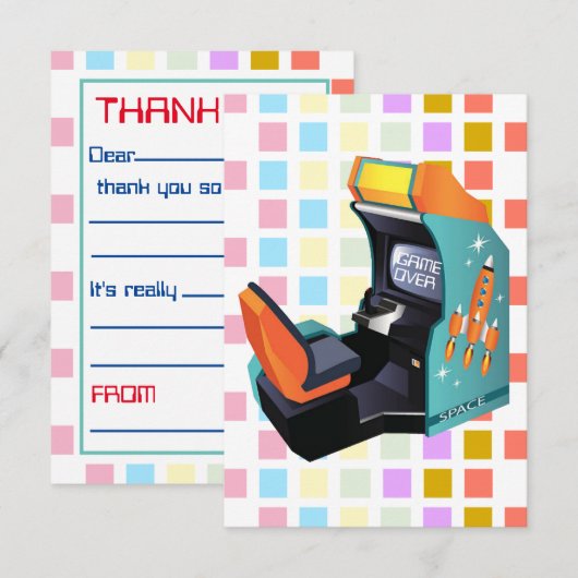 Arcade Game Invulbaar Bedankt (Voorkant / Achterkant)