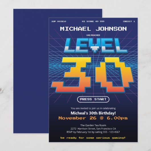 Arcade Game Retro 80s Grappige 30e Verjaardag Kaart (Voorkant / Achterkant)