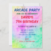 Arcade Game Verjaardag Jongen Party Niveau Omhoog Kaart (Achterkant)