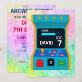 Arcade Game Verjaardag Jongen Party Niveau Omhoog Kaart (Voorkant / Achterkant)