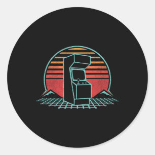 Arcade Gameautomaat Behuizing Nostalgie Retro 80-e Ronde Sticker
