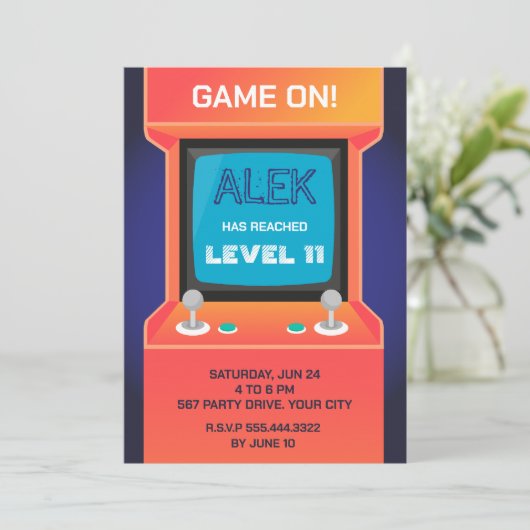 Arcade gamer kaart (Staand voorkant)